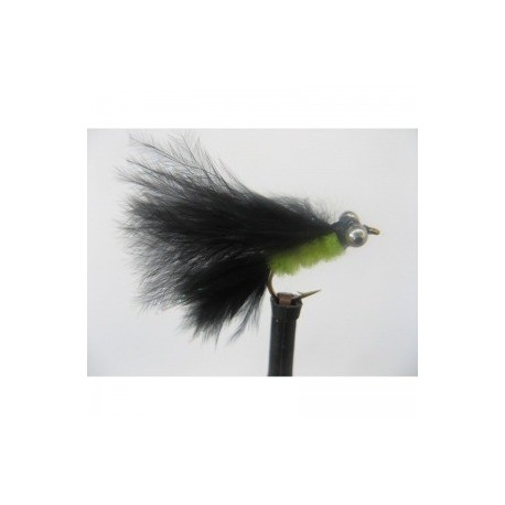 Lures 2 lime black silver chain eye mini cats whisker $2.34