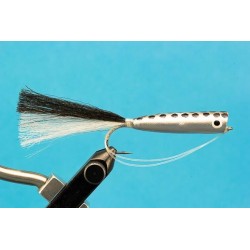 Bass Flies Pencil Popper Silver Minnow large $8.50