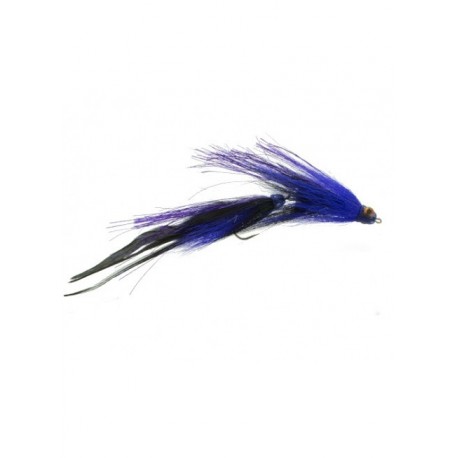 Bass Flies tomahawk chop black and purple $8.50