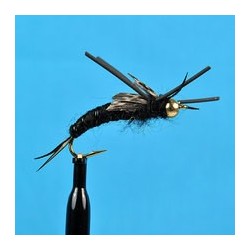 Beaded Nymphs Bead Head K's Stone Fly Black Rubber Leg $2.42