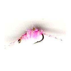 Nymphs pink scud button $2.34