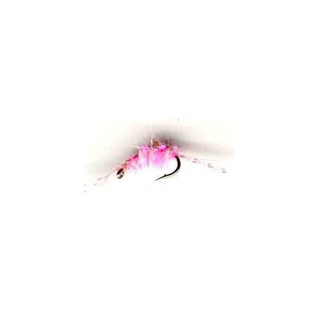 Nymphs pink scud button $2.34