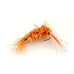 Nymphs orange scud button $2.34