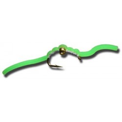 Nymphs BH Squiggly San Juan Worm FL Green $2.34