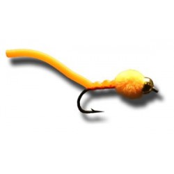 Nymphs BH Egg Sucking Squiggly Worm FL Orange $2.34