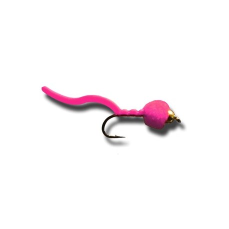 Nymphs BH Egg Sucking Squiggly Worm Hot Pink $2.34