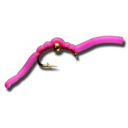 Nymphs BH Squiggly San Juan Worm Hot Pink $2.34