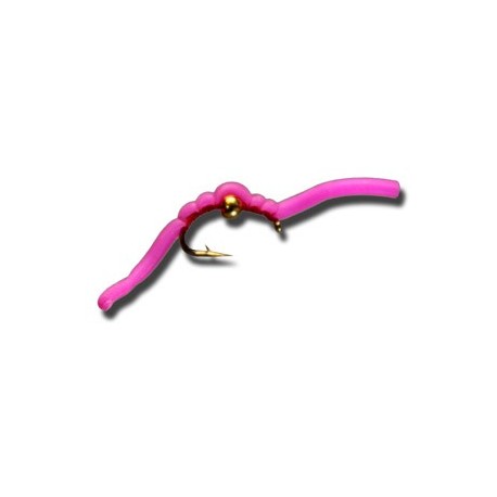 Nymphs BH Squiggly San Juan Worm Hot Pink $2.34