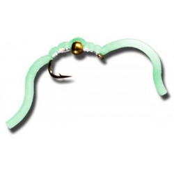 Nymphs BH Squiggly San Juan Worm Glow In The Dark $2.34