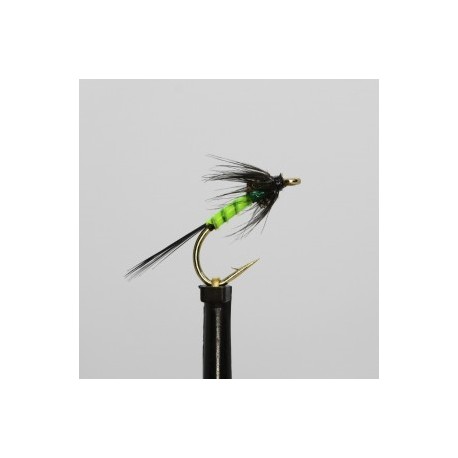 Nymphs black chartreuse body green holo cruncher $2.34