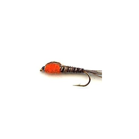 Nymphs orange pheasant tail button $2.34