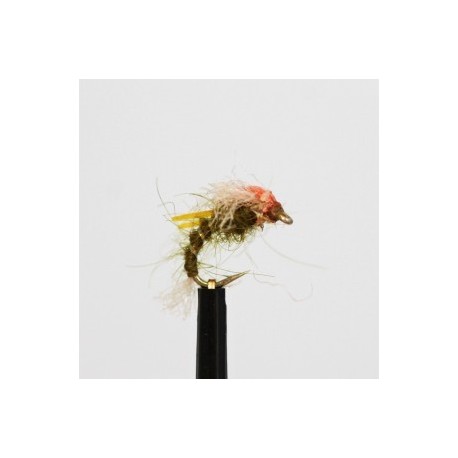 Nymphs olive midge pupa with orange wing cover $2.34