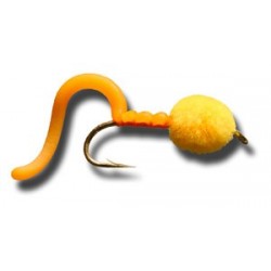 Nymphs Egg Sucking Squiggly Worm FL Orange $2.34
