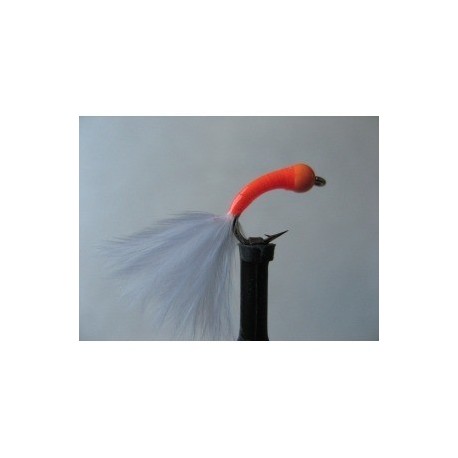 Nymphs Standards hot head orange and white tungsten buzzer $2.34