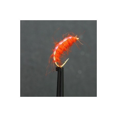 Nymphs Standards orange weighted flash shrimp $2.34