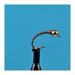 Beaded Nymphs Bead Head Midge Brown Silver $2.42