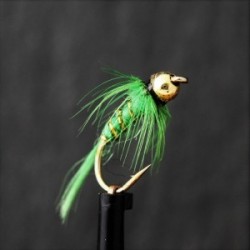 Nymphs Pure gold head green nymph with pheasant tail thorax cover $2.34