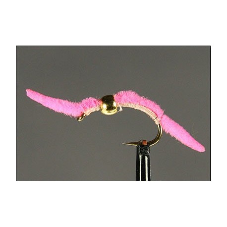 Nymphs Pure San Juan Worm Bead Head Hot Pink Side $2.34