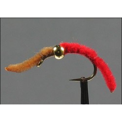 Nymphs Pure San Juan Worm Bead Head Red Brown side $2.34