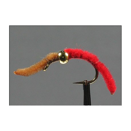 Nymphs Pure San Juan Worm Bead Head Red Brown side $2.34