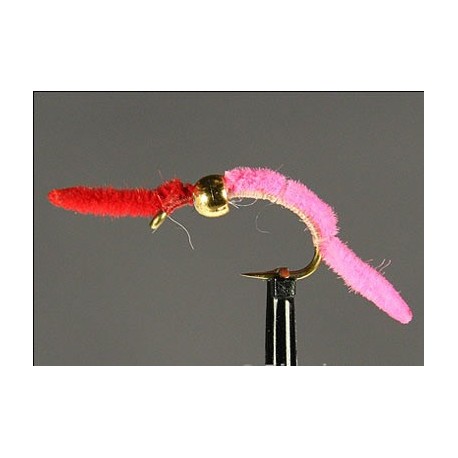 Nymphs Pure San Juan Worm Bead Head Pink Red Side $2.34