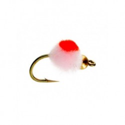 Nymphs Pure beadhead glo bug cotton candy flame $2.34