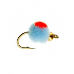 Nymphs Pure beadhead glo bug light blue flame $2.34