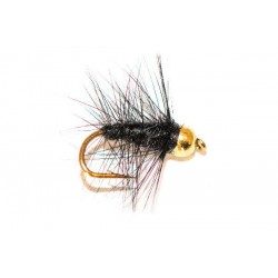 Nymphs Pure Black Palmer Wet Fly Goldhead r $2.34