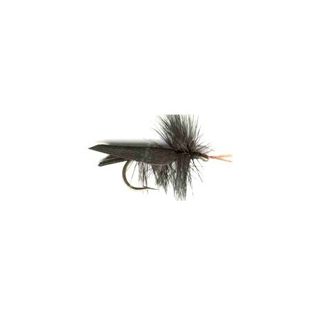 Dries black horned caddis button $2.34