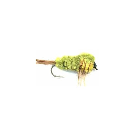 Streamers olive yellow montana button $2.64