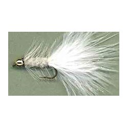 Streamers beaded white woolly bugger button $2.64