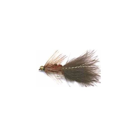 Streamers beaded brown woolly bugger button $2.64
