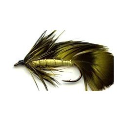 Streamers yellow olive grizzly matuka button $2.64