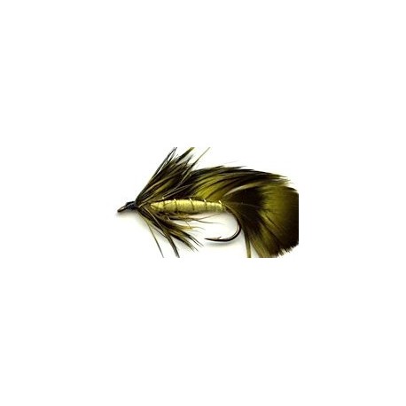 Streamers yellow olive grizzly matuka button $2.64
