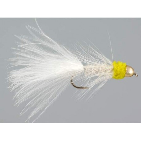 Conehead Streamers white yellow wb conehead $3.10