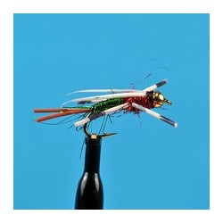 Beaded Nymphs Bead Head Rubber Leg Prince Krystal Flash Red Green $2.42