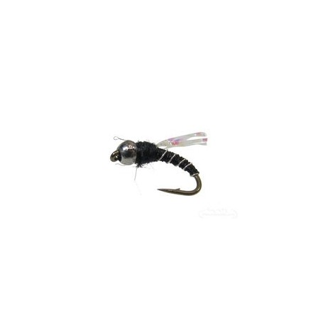 Beaded Nymphs Crystal Midge Black Tungsten Bead $2.42