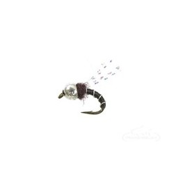 Beaded Nymphs Crystal Midge Brown Tungsten Bead $2.42