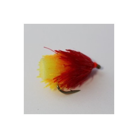 Fab Trout Flies blood red sunburst fab blob $2.34