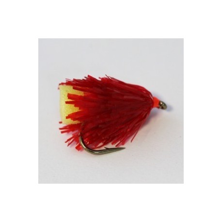 Fab Trout Flies blood red yellow butt fab blob $2.34