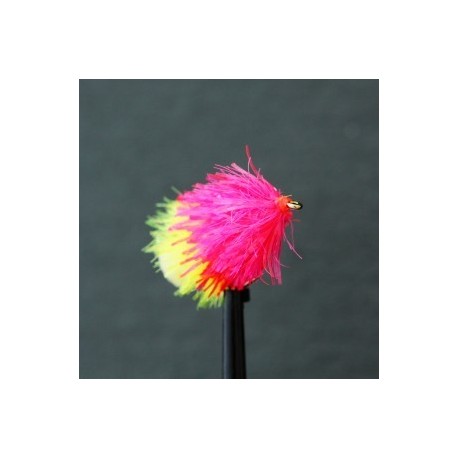 Fab Trout Flies pink yellow fab blob $2.34