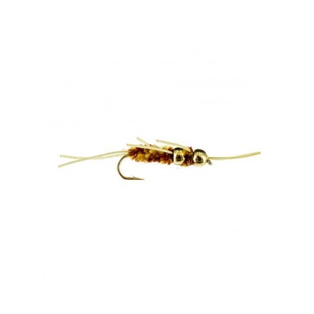 Tungsten Nymphs double tungsten turd brown yellow $3.00