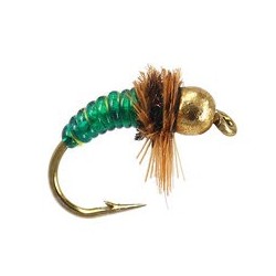 Tungsten Nymphs Green Yellow Body Glass TG $3.00