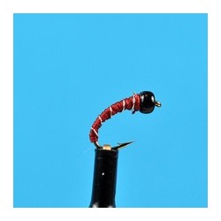 Beaded Nymphs Glass Bead Head Zebra Midge Maroon $2.42