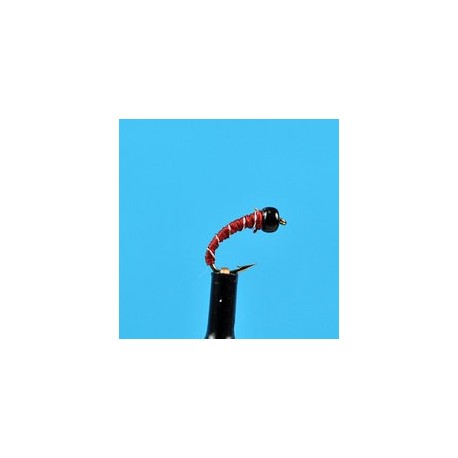 Beaded Nymphs Glass Bead Head Zebra Midge Maroon $2.42