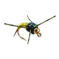 Beaded Nymphs Tung RL C N Copper Bob  Chartreuse $2.42