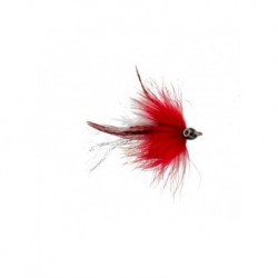 Bass Flies bullethead baitfish white red $8.50
