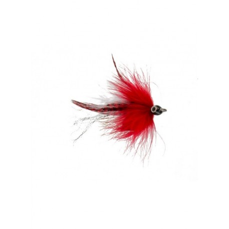 Bass Flies bullethead baitfish white red $8.50